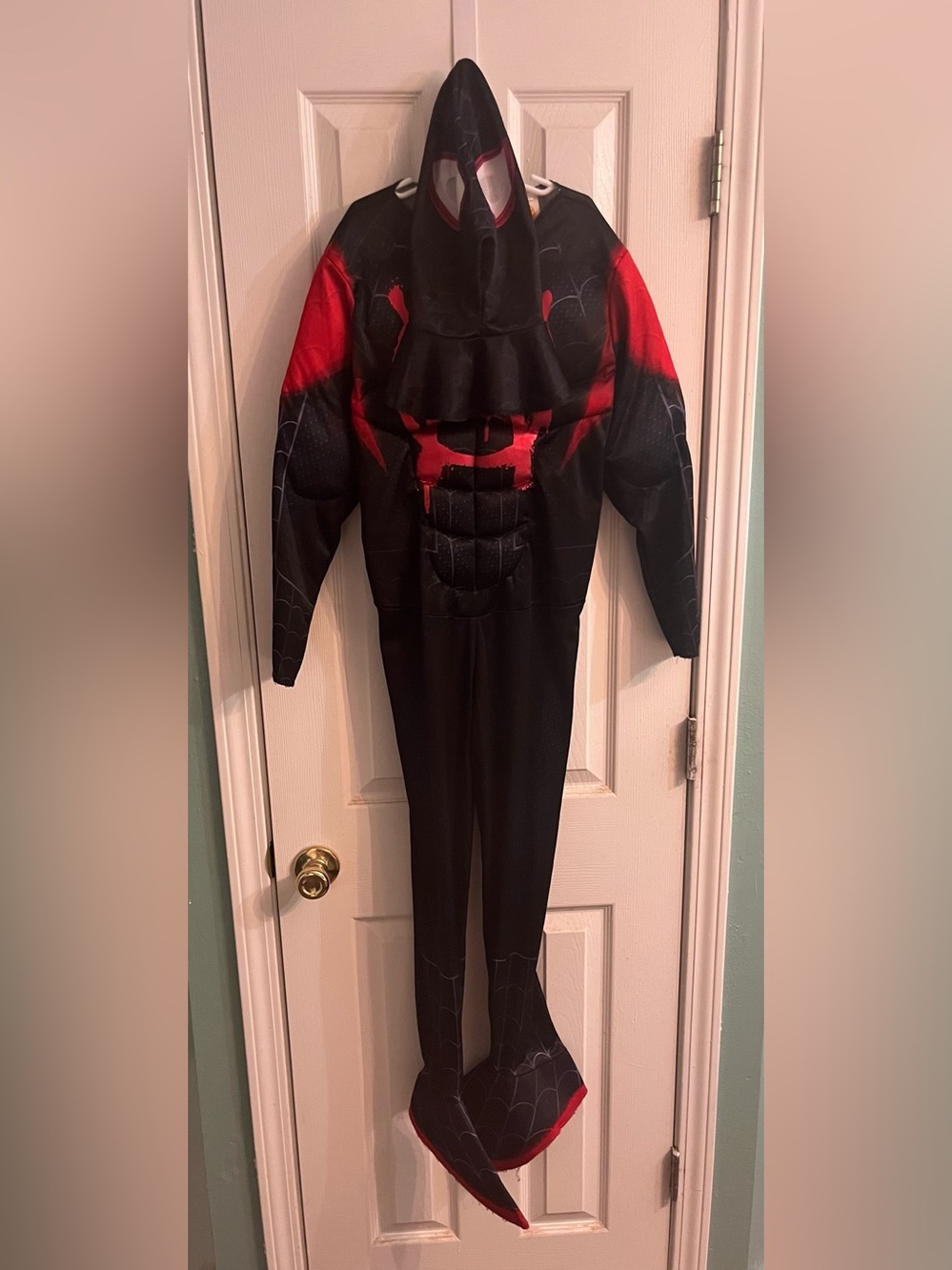 Miles Morales Spider-Man Black and Red Muscle Costume Boys Large
